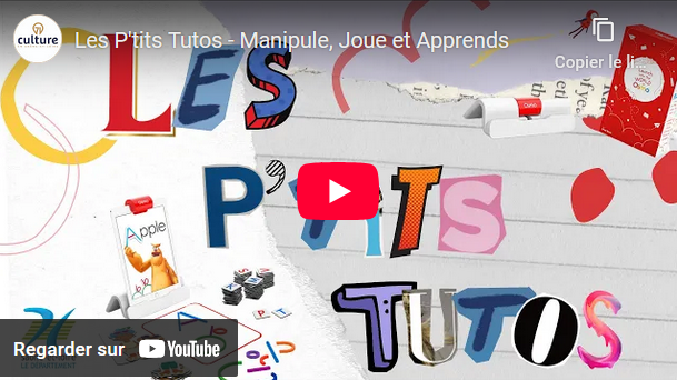 Capture d'écran de la vidéo sur YouTube "Manipule, joue, apprends"