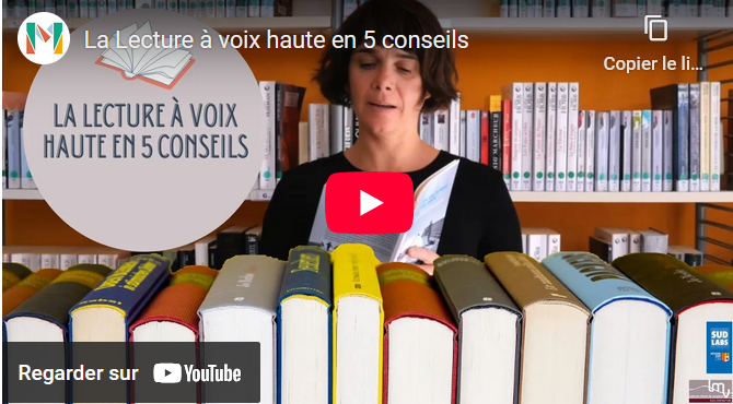 Capture d'écran de la vidéo sur YouTube "La lecture à voix haute en 5 conseils"