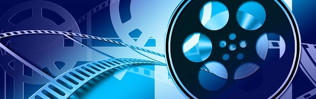 décorative. Bobines de cinéma colorées